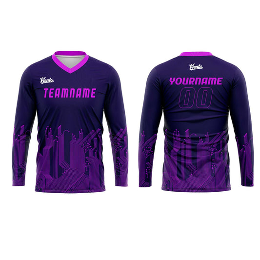 Custom Purple Basketball Soccer Football Shooting Long T-Shirt for Adults and Kids