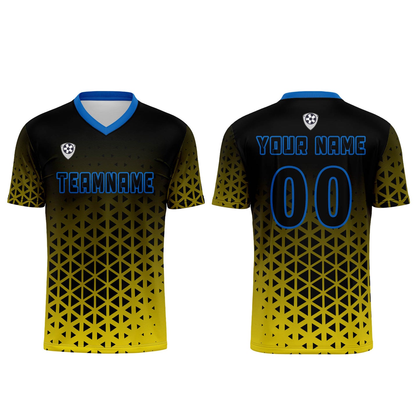 Custom Yellow Blue Uniform Jersey Kids Adults Personalized Set Jersey Shirt