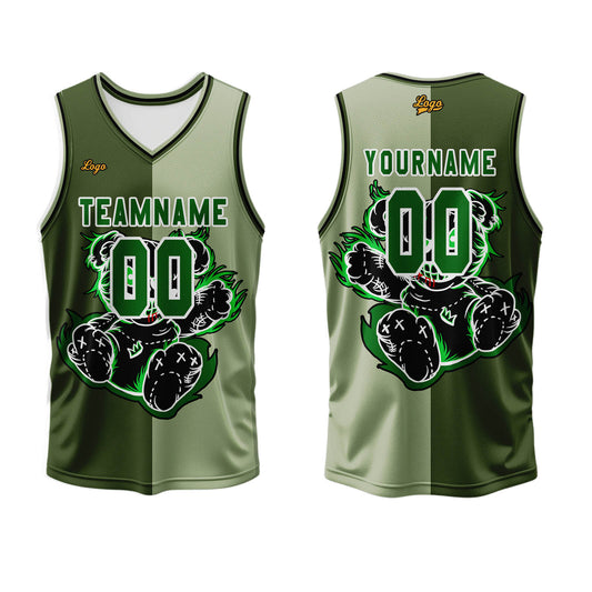 Custom Olive Green Basketball Jersey Uniform Suit Printed Your Logo Name Number