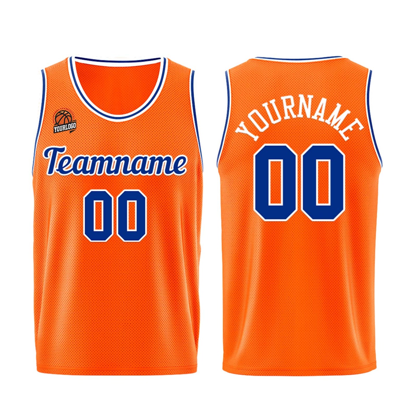 Custom Orange-Royal Basketball Jersey for Men Women Adult Youth Stitched Name Number Logo