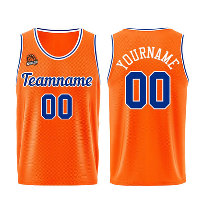Custom Orange-Royal Basketball Jersey for Men Women Adult Youth Stitched Name Number Logo