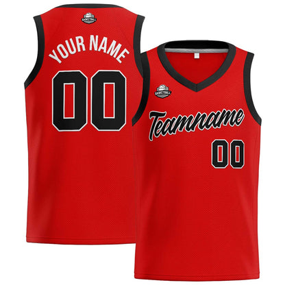 Custom Red Black Basketball Jersey for Men Women Adult Youth Stitched Name Number Logo
