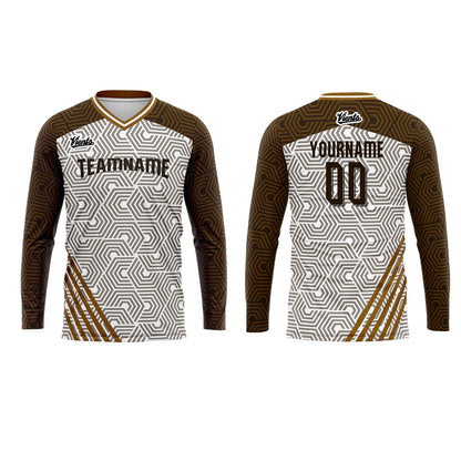 Custom Brown Basketball Soccer Football Shooting Long T-Shirt for Adults and Kids