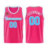 Custom Pink-Light Blue Basketball Jersey for Men Women Adult Youth Stitched Name Number Logo