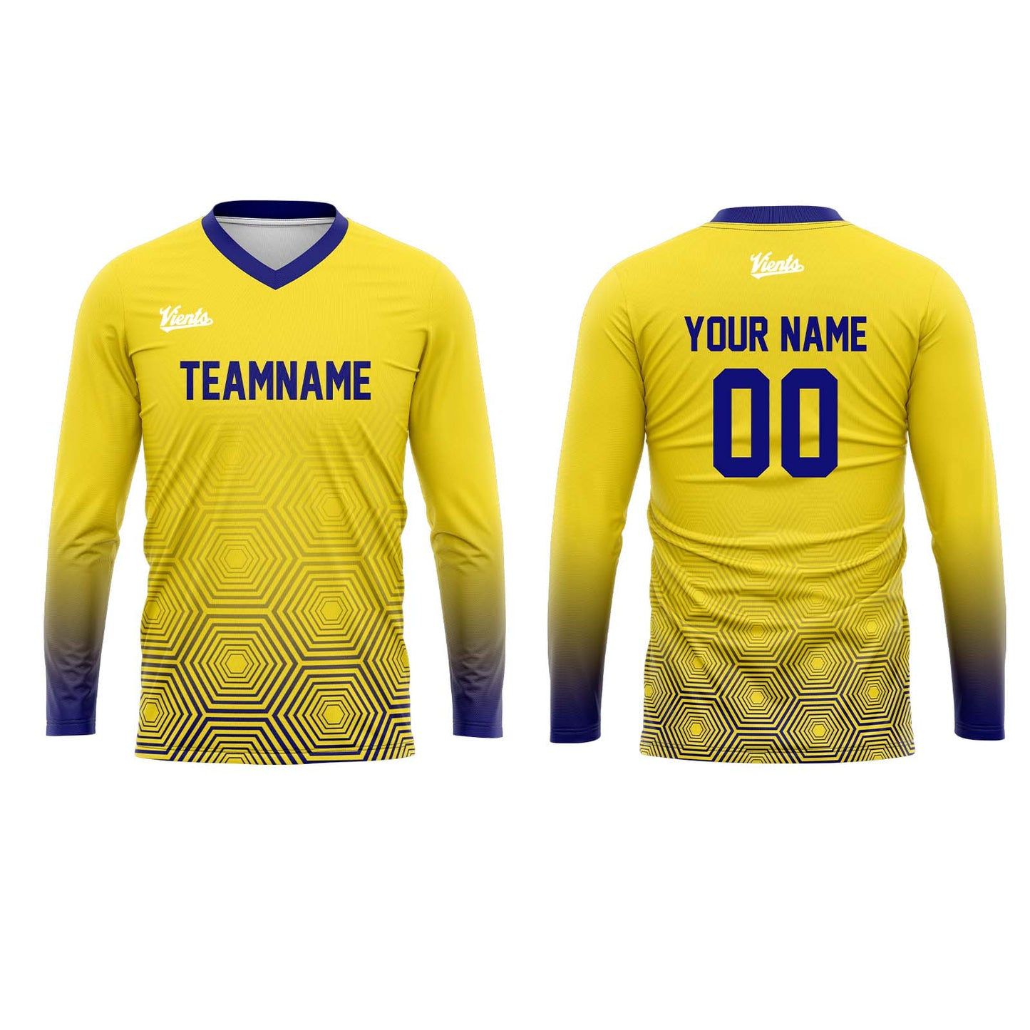 Custom Yellow Dark Blue Basketball Soccer Football Shooting Long T-Shirt for Adults and Kids