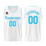Custom White-Light Blue Basketball Jersey for Men Women Adult Youth Stitched Name Number Logo