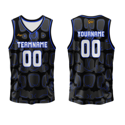 Custom Black Azure Basketball Jersey Uniform Suit Printed Your Logo Name Number