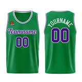 Custom Kelly Green Purple Basketball Jersey for Men Women Adult Youth Stitched Name Number Logo