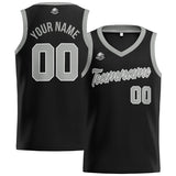 Custom Black Gray Basketball Jersey for Men Women Adult Youth Stitched Name Number Logo