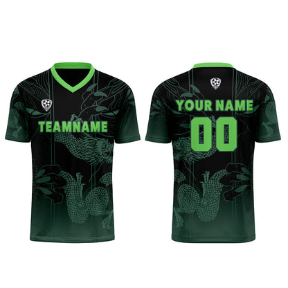 Custom Green Light Blue Uniform Jersey Kids Adults Personalized Set Jersey Shirt
