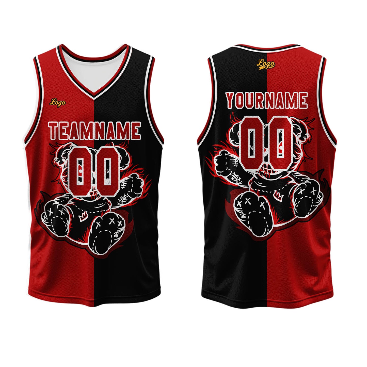 Custom Red Black Basketball Jersey Uniform Suit Printed Your Logo Name Number