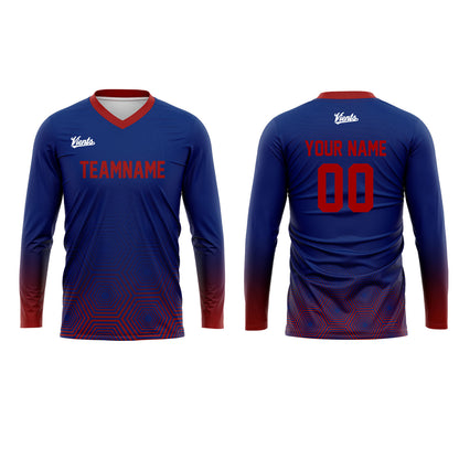 Custom Red Dark Blue Basketball Soccer Football Shooting Long T-Shirt for Adults and Kids