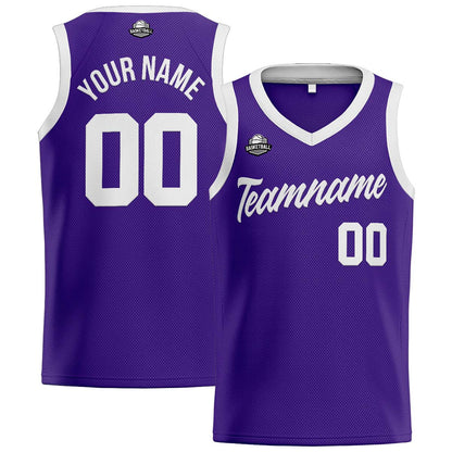 Custom Purple White Basketball Jersey for Men Women Adult Youth Stitched Name Number Logo