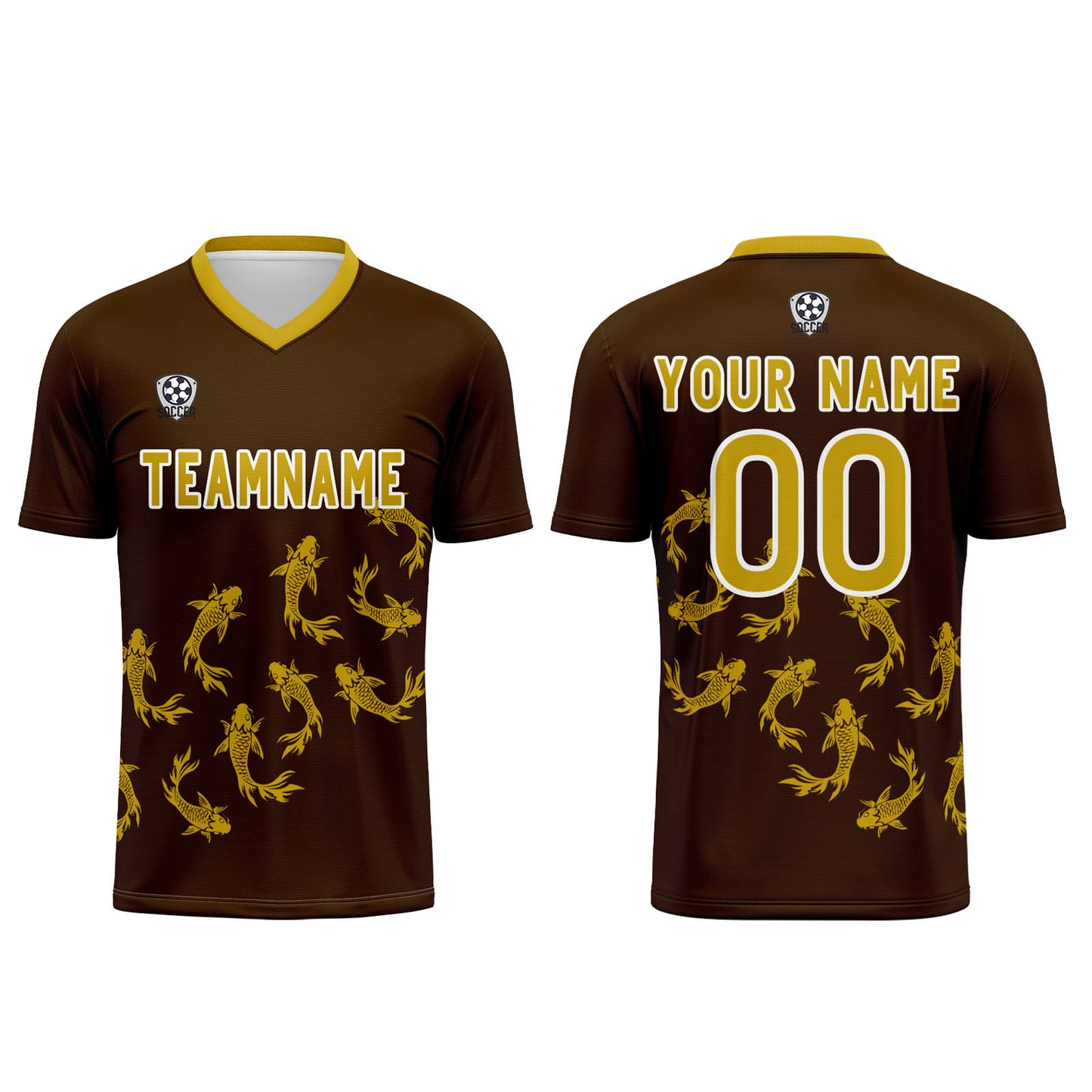 Custom Brown Soccer Uniform Jersey Kids Adults Personalized Set Jersey Shirt