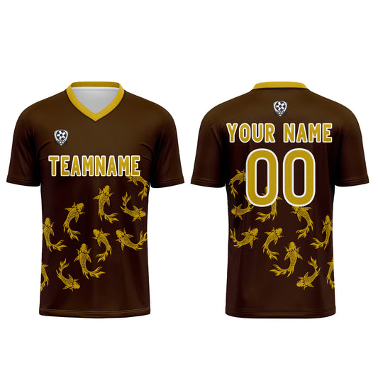 Custom Brown Soccer Uniform Jersey Kids Adults Personalized Set Jersey Shirt