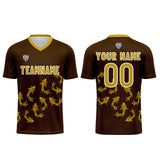 Custom Brown Soccer Uniform Jersey Kids Adults Personalized Set Jersey Shirt