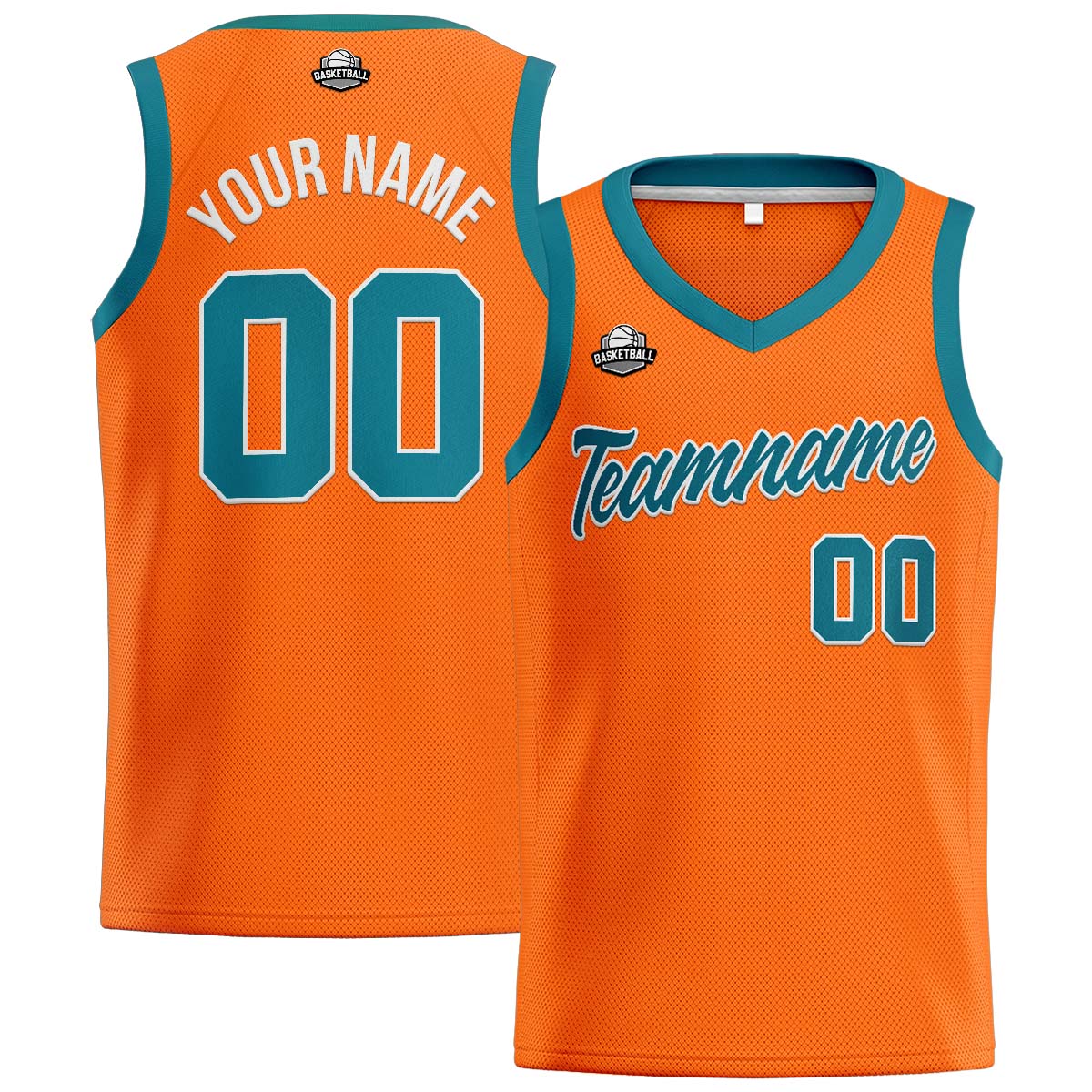 Custom Orange Teal Basketball Jersey for Men Women Adult Youth Stitched Name Number Logo