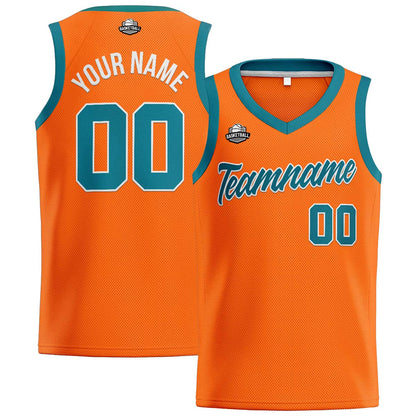 Custom Orange Teal Basketball Jersey for Men Women Adult Youth Stitched Name Number Logo