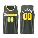 Custom Dark Gray-Yellow Basketball Jersey for Men Women Adult Youth Stitched Name Number Logo