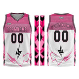 Custom White Pink Basketball Jersey Uniform Suit Printed Your Logo Name Number