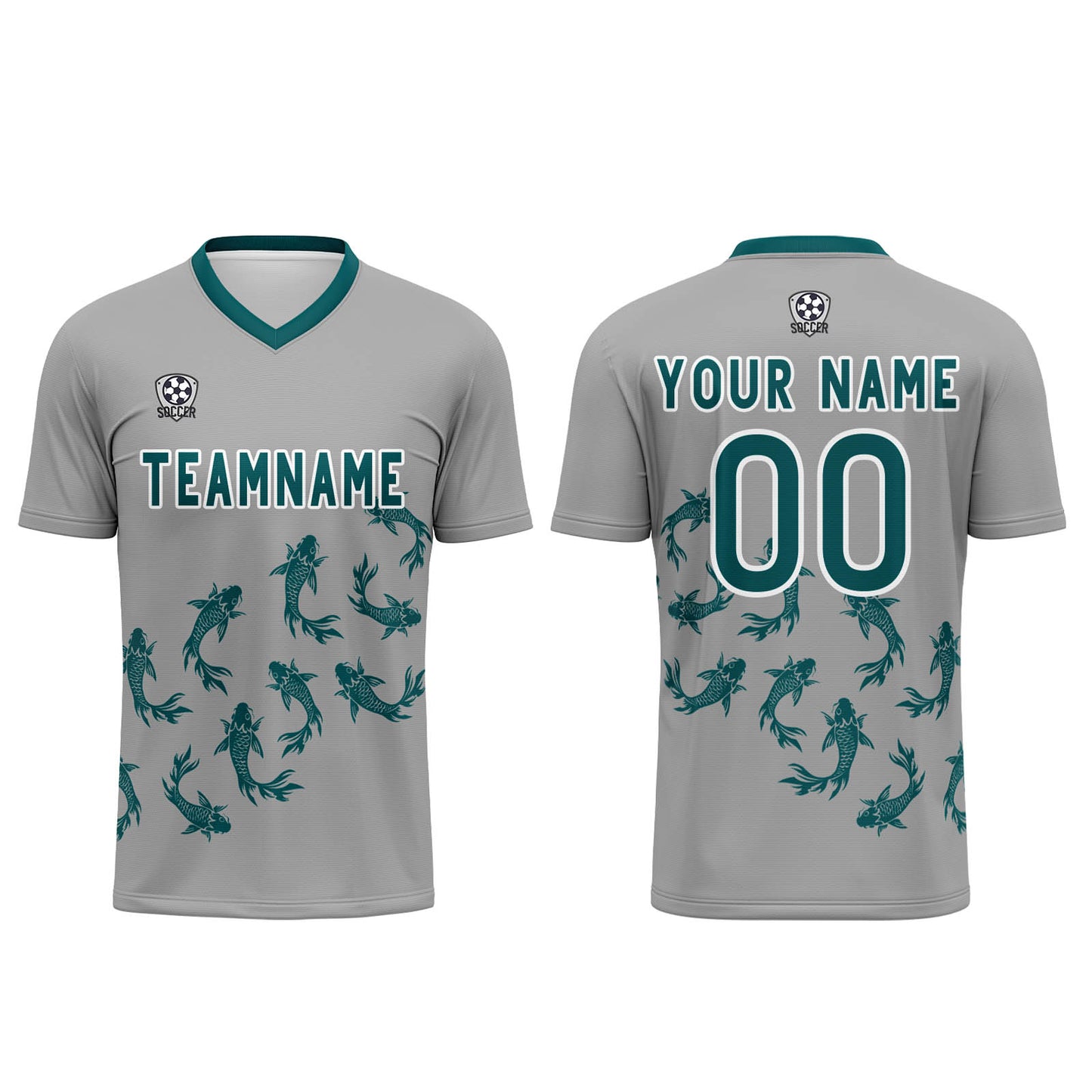 Custom Grey Soccer Uniform Jersey Kids Adults Personalized Set Jersey Shirt