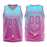 Custom Light Blue Pink Basketball Jersey Uniform Suit Printed Your Logo Name Number