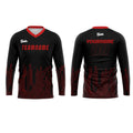 Custom Black Red Basketball Soccer Football Shooting Long T-Shirt for Adults and Kids