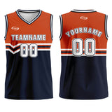 Custom Orange Navy White Basketball Jersey Uniform Suit Printed Your Logo Name Number