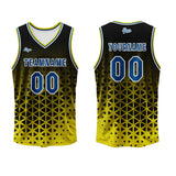 Custom Yellow Blue Basketball Jersey Uniform Suit Printed Your Logo Name Number