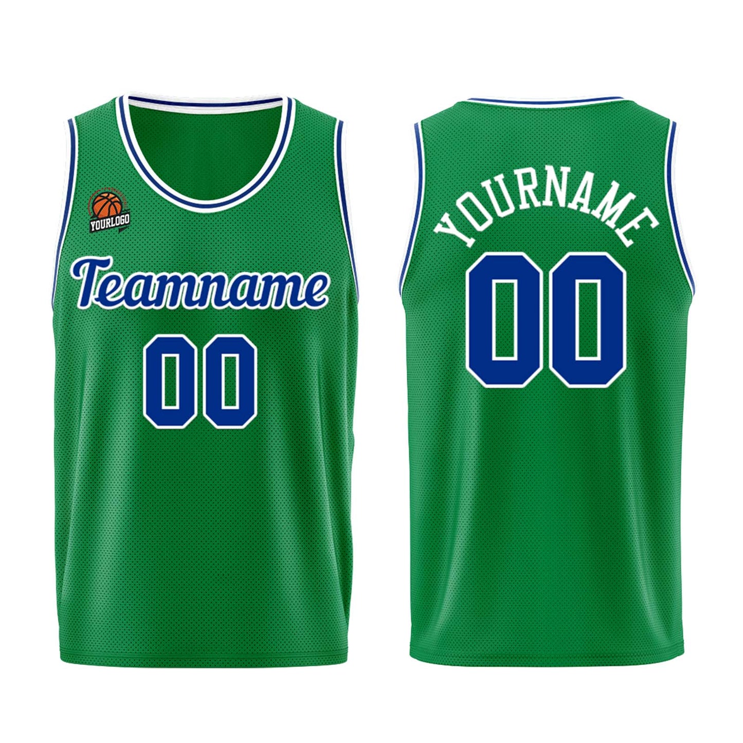 Custom Kelly Green Royal Basketball Jersey for Men Women Adult Youth Stitched Name Number Logo