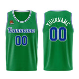 Custom Kelly Green Royal Basketball Jersey for Men Women Adult Youth Stitched Name Number Logo