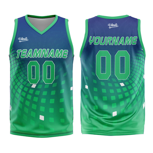 Custom Navy Green Basketball Jersey Uniform Suit Printed Your Logo Name Number