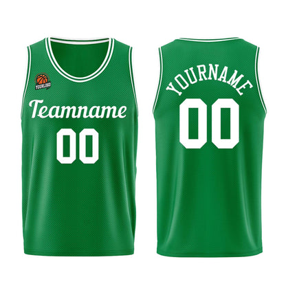 Custom Kelly Green White Basketball Jersey for Men Women Adult Youth Stitched Name Number Logo
