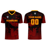 Custom Red Orange Uniform Jersey Kids Adults Personalized Set Jersey Shirt