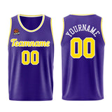 Custom Purple Yellow Basketball Jersey for Men Women Adult Youth Stitched Name Number Logo