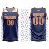 Custom Navy Orange Basketball Jersey Uniform Suit Printed Your Logo Name Number