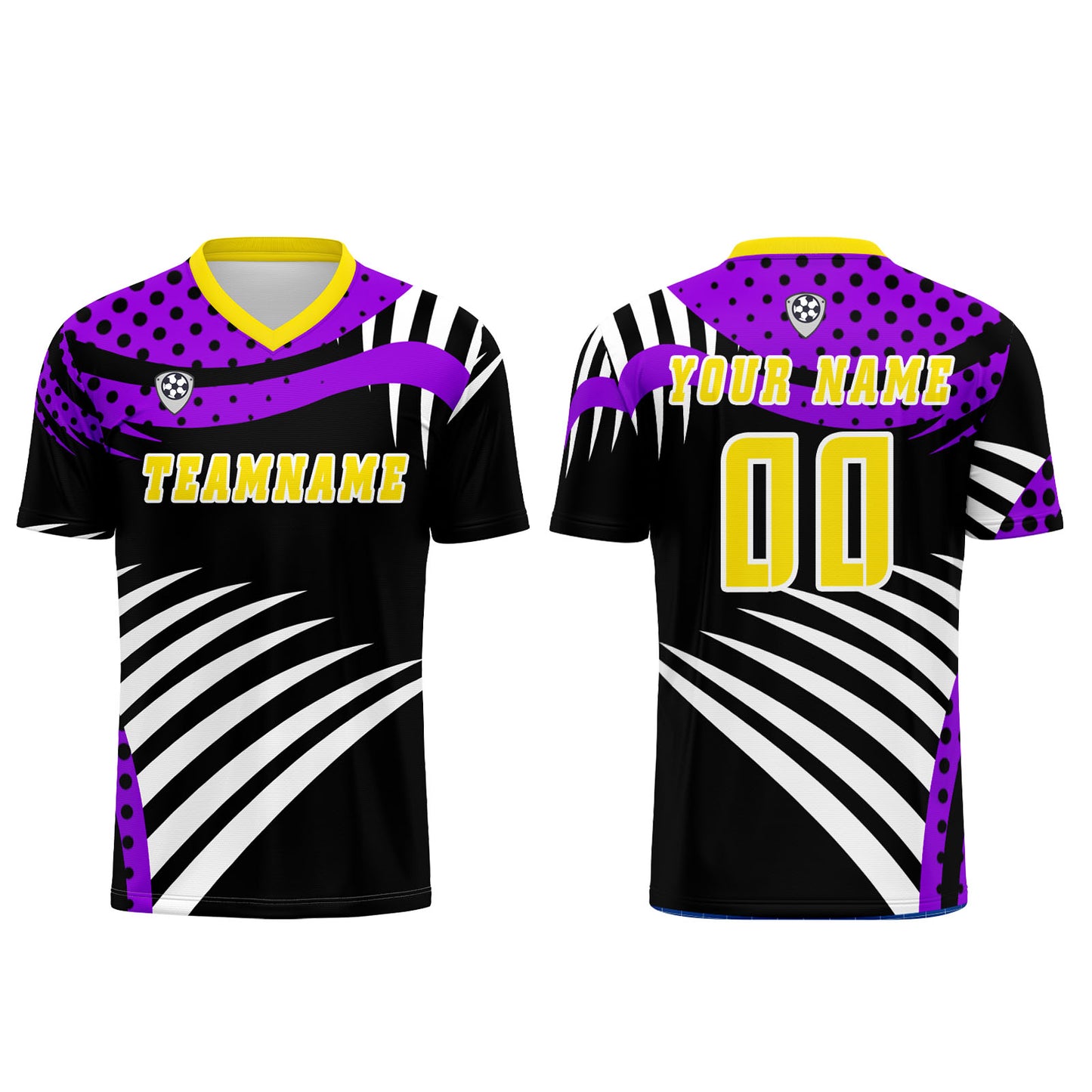 Custom Yellow Purple Uniform Jersey Kids Adults Personalized Set Jersey Shirt