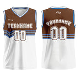 Custom Brown White Gray Blue Basketball Jersey Uniform Suit Printed Your Logo Name Number