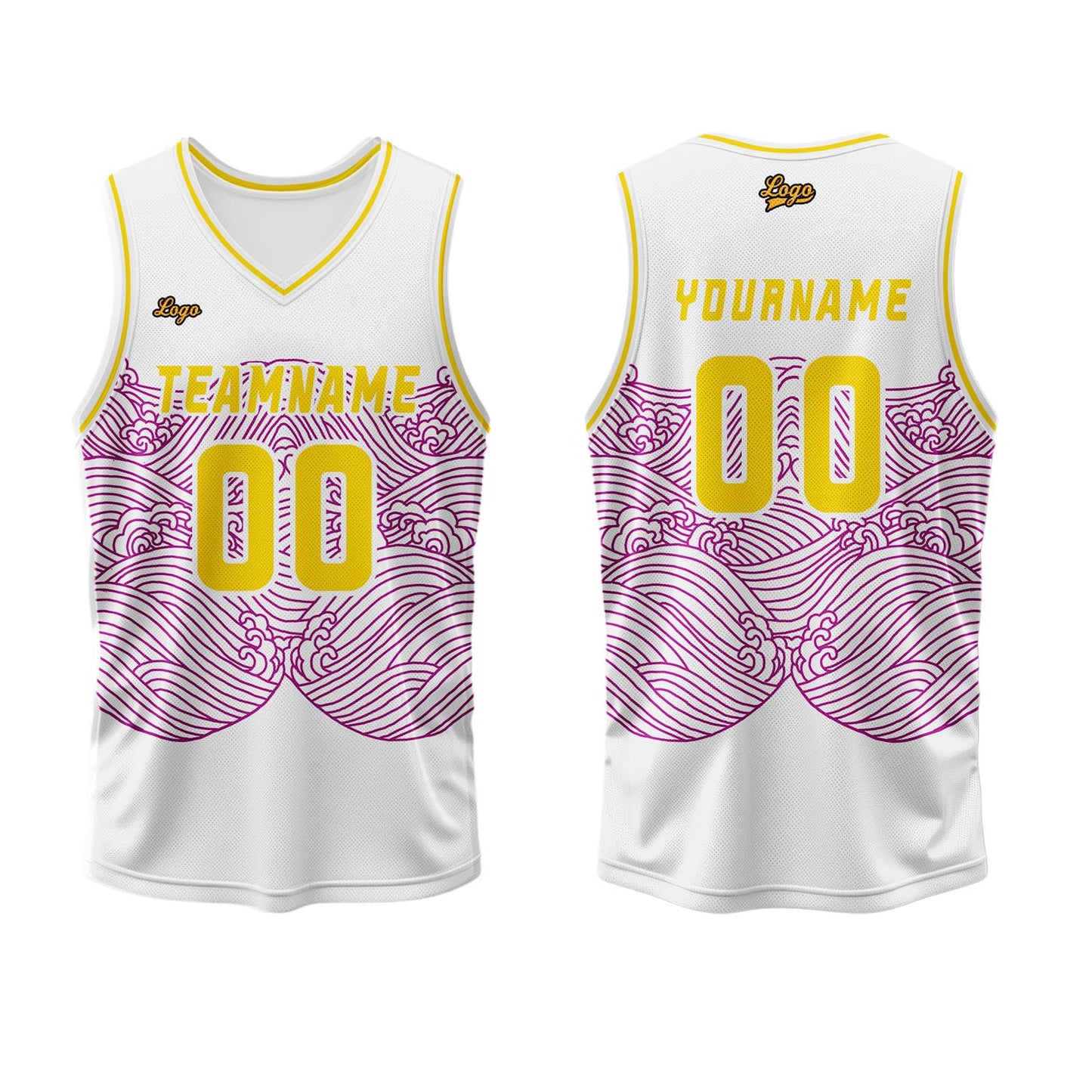 Custom White Red Green Basketball Jersey Uniform Suit Printed Your Logo Name Number