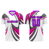 Custom White Pink Uniform Jersey Kids Adults Personalized Set Jersey Shirt