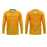 Custom Orange Green Basketball Soccer Football Shooting Long T-Shirt for Adults and Kids