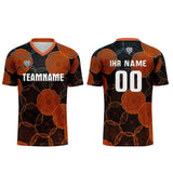 Custom Black Orange Uniform Jersey Kids Adults Personalized Set Jersey Shirt