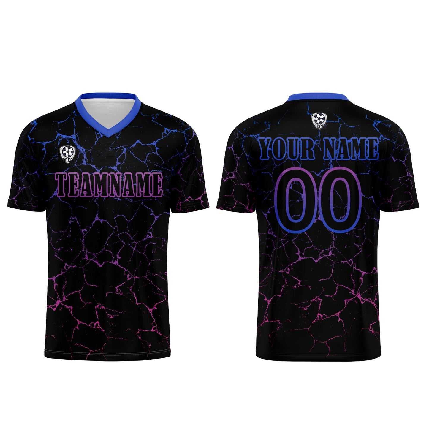 Custom Black Rose Purple Soccer Uniform Jersey Kids Adults Personalized Set Jersey Shirt