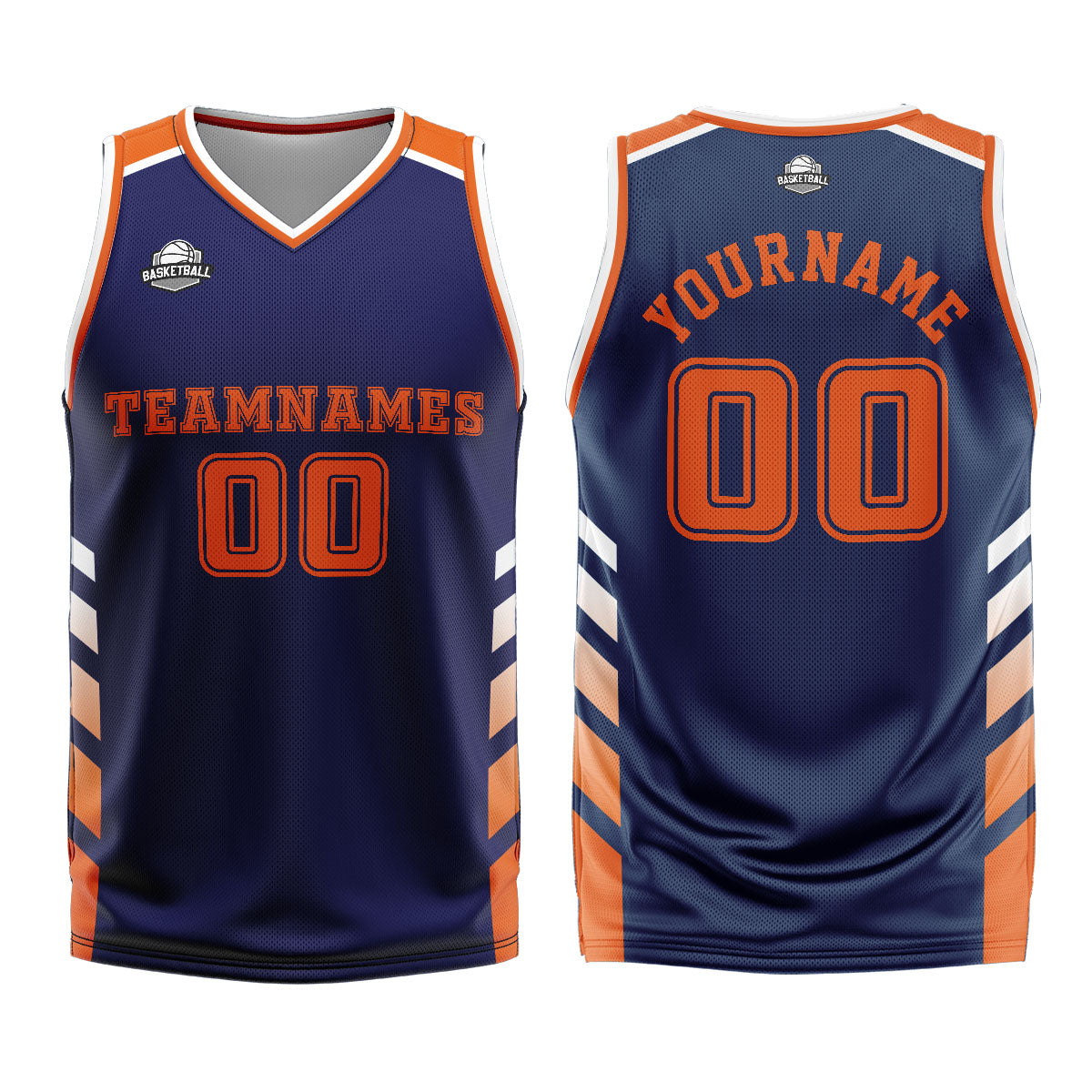 Custom Blue Orange Basketball Jersey Uniform Suit Printed Your Logo Name Number