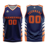 Custom Blue Orange Basketball Jersey Uniform Suit Printed Your Logo Name Number