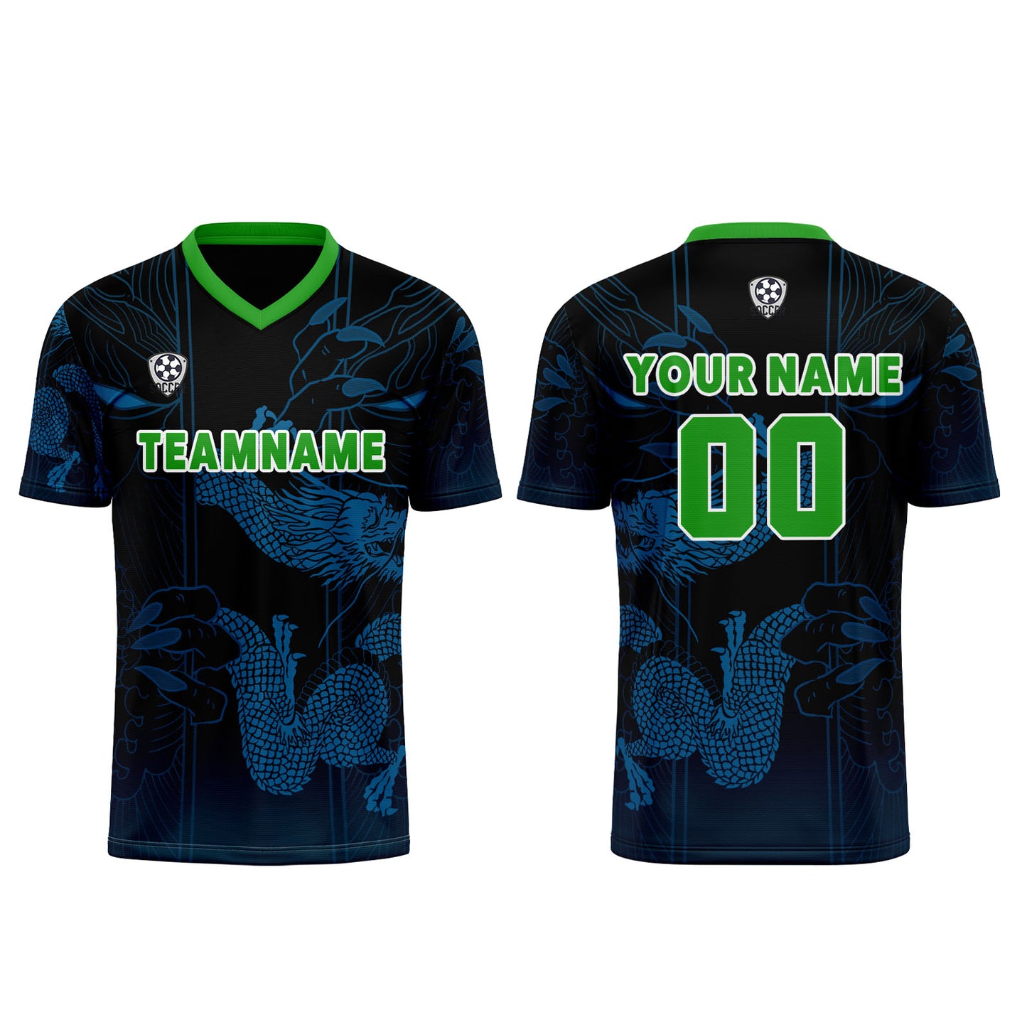 Custom Blue Green Uniform Jersey Kids Adults Personalized Set Jersey Shirt