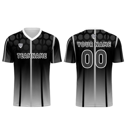 Custom Black White Uniform Jersey Kids Adults Personalized Set Jersey Shirt