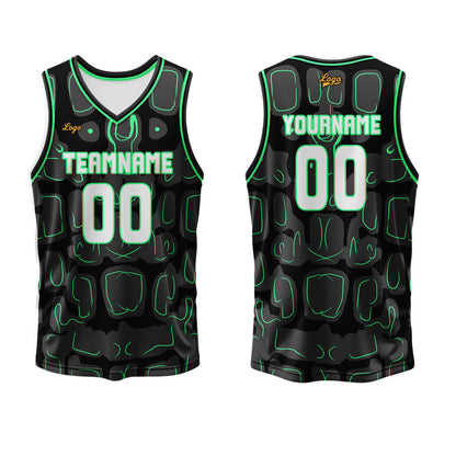 Custom Black Green Basketball Jersey Uniform Suit Printed Your Logo Name Number