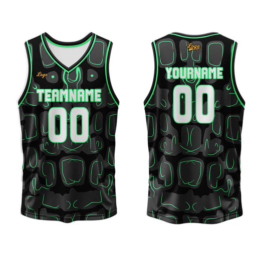 Custom Black Green Basketball Jersey Uniform Suit Printed Your Logo Name Number