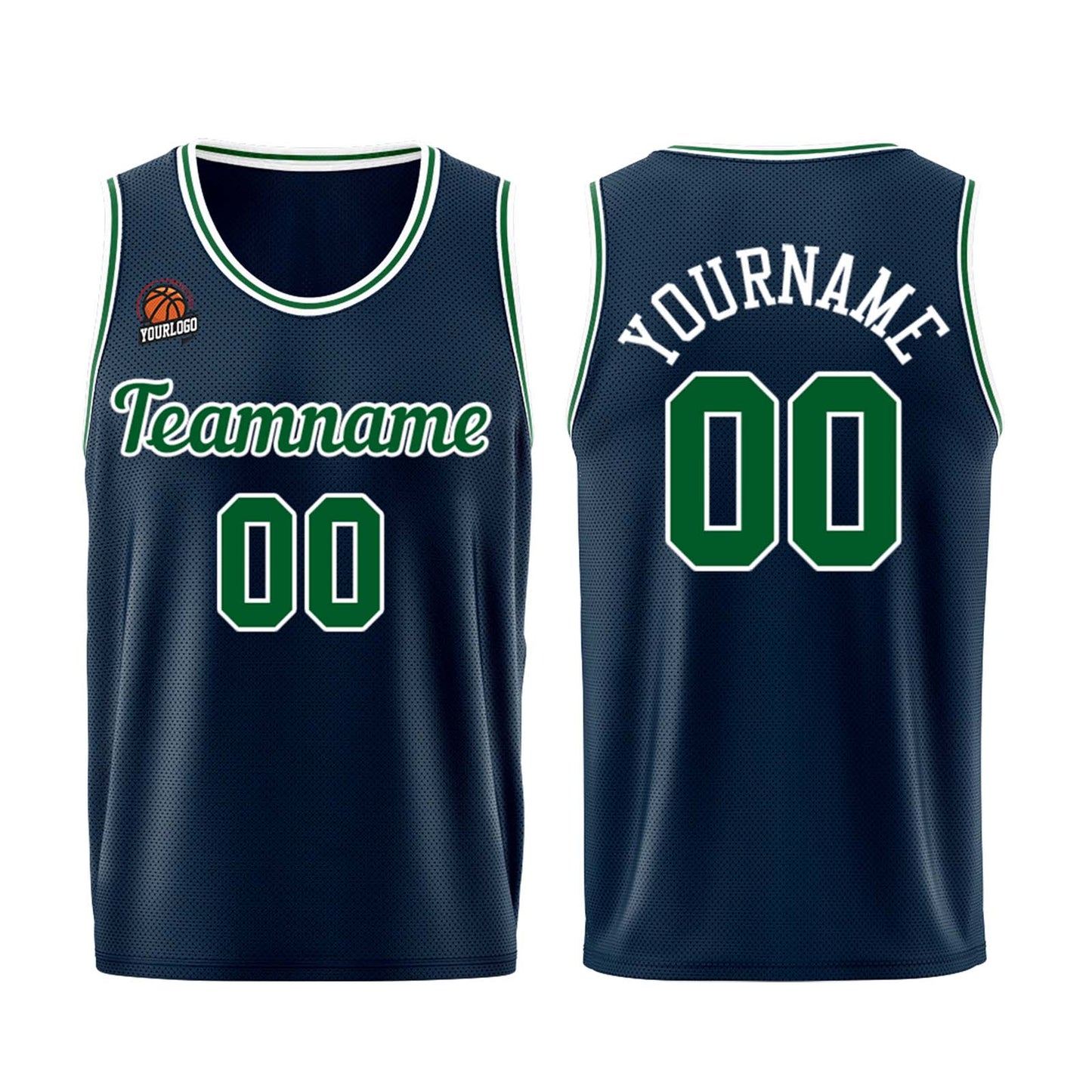 Custom Dark Blue-Green Basketball Jersey for Men Women Adult Youth Stitched Name Number Logo